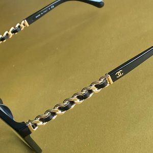 Chanel Women’s Eyeglasses Black Gold Quilted